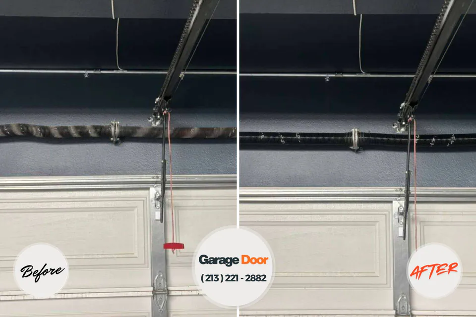 Before and after: garage door repair Cordova, NC